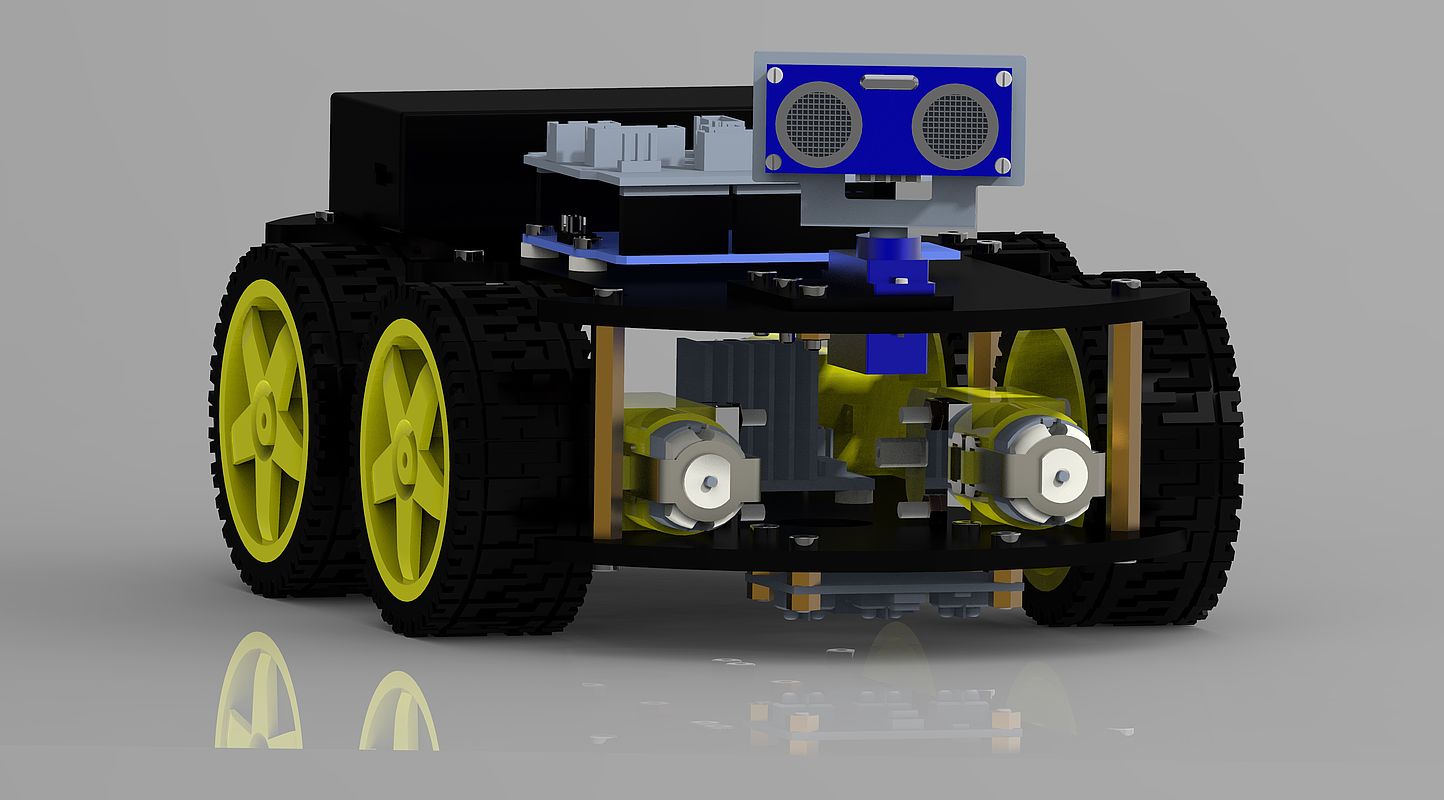 CAD-Modell eines Smart Robot Car